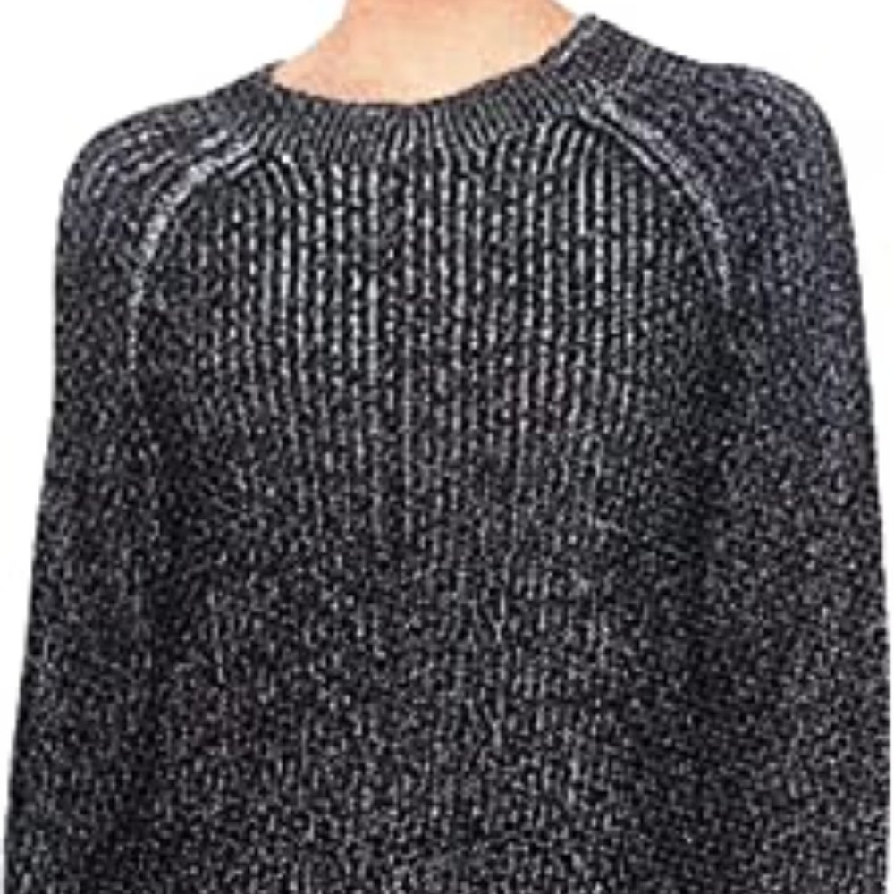 Ellen Tracy Black and White Crew Neck Sweater